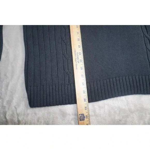 Vintage St Johns Bay Black Cable Knit Sweater; Mens XXL; Grandpa - Picture 4 of 12